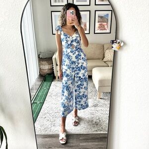 Sugarlips Blue and White Floral Jumpsuit
